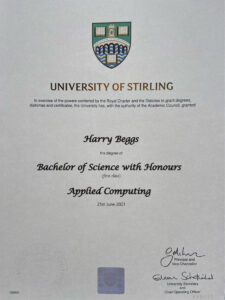 Authentic-Looking Fake certificate from University Of Stirling University