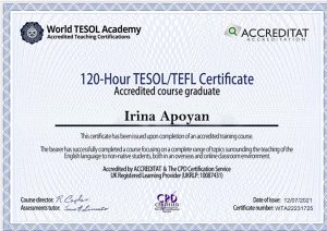 Accreditat TEFL Certificate PSD Template (version 1)