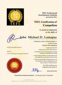 Antoree TEFL Certificate PSD Template