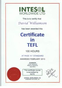 Intesol TEFL Certificate PSD Template