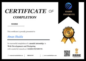 Stand Out with a Customizable oasis infobyte Internship Certificate PSD Template