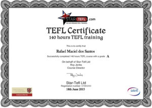 Star TEFL Certificate PSD Template