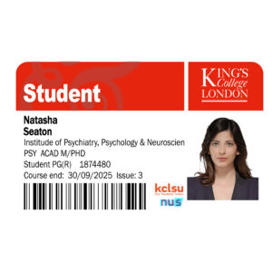 Create King’s College London university Student ID Cards with Fillable PSD Templates version2