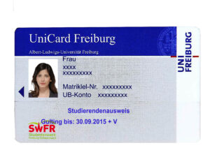 Create University of Freiburg Student ID Cards with Fillable PSD Templates