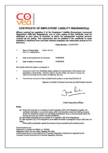 Customizable Fake Proof of Covea employer liability Insurance