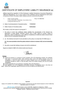 Customizable Fake Proof of QEB employer liability Insurance version2