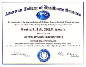 Fake Certificate from American College of Healthcare Sciences Template