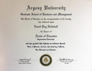 Fake Certificate from Argosy University Template