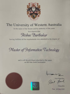 Fake Certificate from Australian Catholic University Template