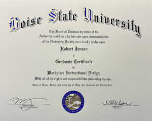 Fake Certificate from Boise State University Template