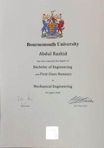 Fake Certificate from Bournemouth University Template