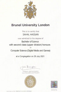 Fake Certificate from Brunel University London Template