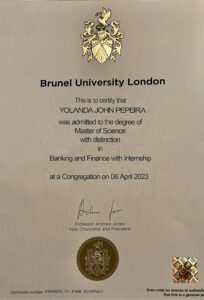 Fake Certificate from Brunel University Template