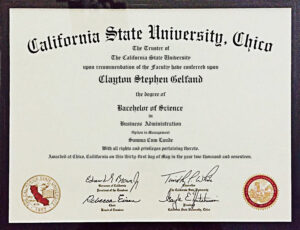 Fake Certificate from California State University, Chico Template