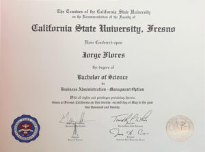 Fake Certificate from California State University, Fresno Template