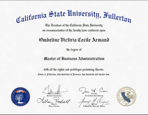 Fake Certificate from California State University, Fullerton Template