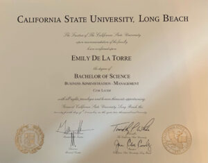 Fake Certificate from California State University, Long Beach Template