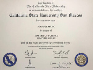 Fake Certificate from California State University San Marcos Template