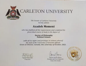 Fake Certificate from Carleton University Template