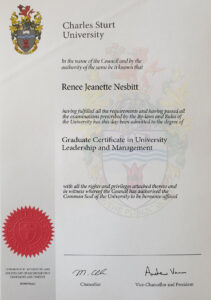 Fake Certificate from Charles Sturt University Template