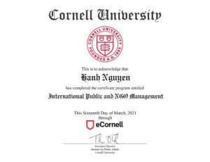 Fake Certificate from Cornell University Template