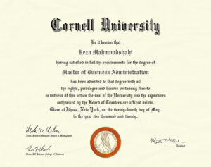Fake Certificate from Cornell University Template version2