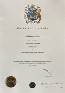 Fake Certificate from Coventry University Template