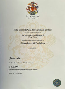 Fake Certificate from De Montfort University Template