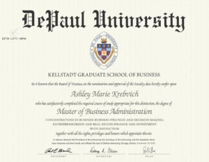 Fake Certificate from DePaul University Template