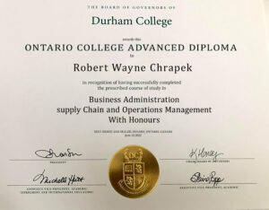 Fake Certificate from Durham College Template