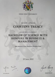 Fake Certificate from Edge Hill University Template
