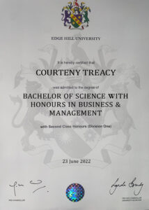 Fake Certificate from Edge Hill University Template