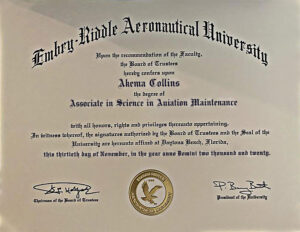 Fake Certificate from Embry-Riddle Aeronautical University Template