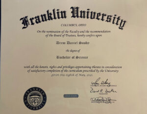 Fake Certificate from Franklin University Template