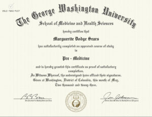 Fake Certificate from George Washington University Template