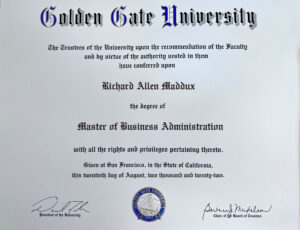 Fake Certificate from Golden Gate University Template (version2)