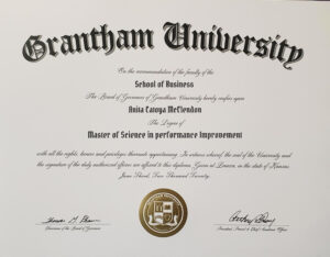 Fake Certificate from Grantham University Template