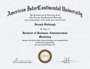 Fake Certificate from InterContinental University Template