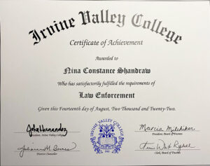 Fake Certificate from Irvine Valley College Template