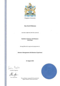 Fake Certificate from Kingston University Template