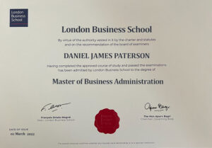 Fake Certificate from London Business School Template