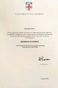 Fake Certificate from London School Of Economics And Political Science Template