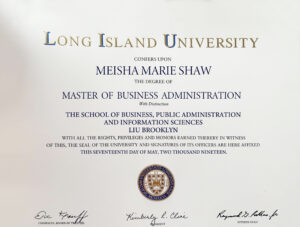 Fake Certificate from Long Island University Template