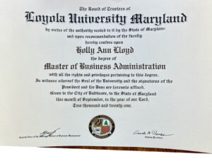 Fake Certificate from Loyola University Maryland Template