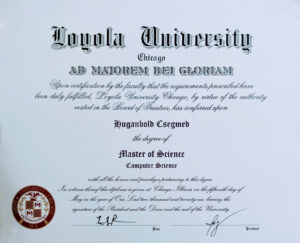 Fake Certificate from Loyola University Template