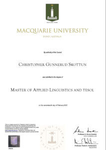 Fake Certificate from Macquarie University Template