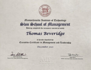 Fake Certificate from Massachusetts Institute of Technology Template (version1)