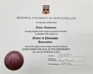 Fake Certificate from Memorial University Template
