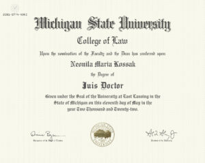 Fake Certificate from Michigan State University Template