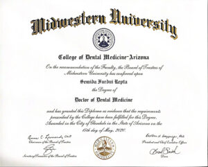 Fake Certificate from Midwestern University Template